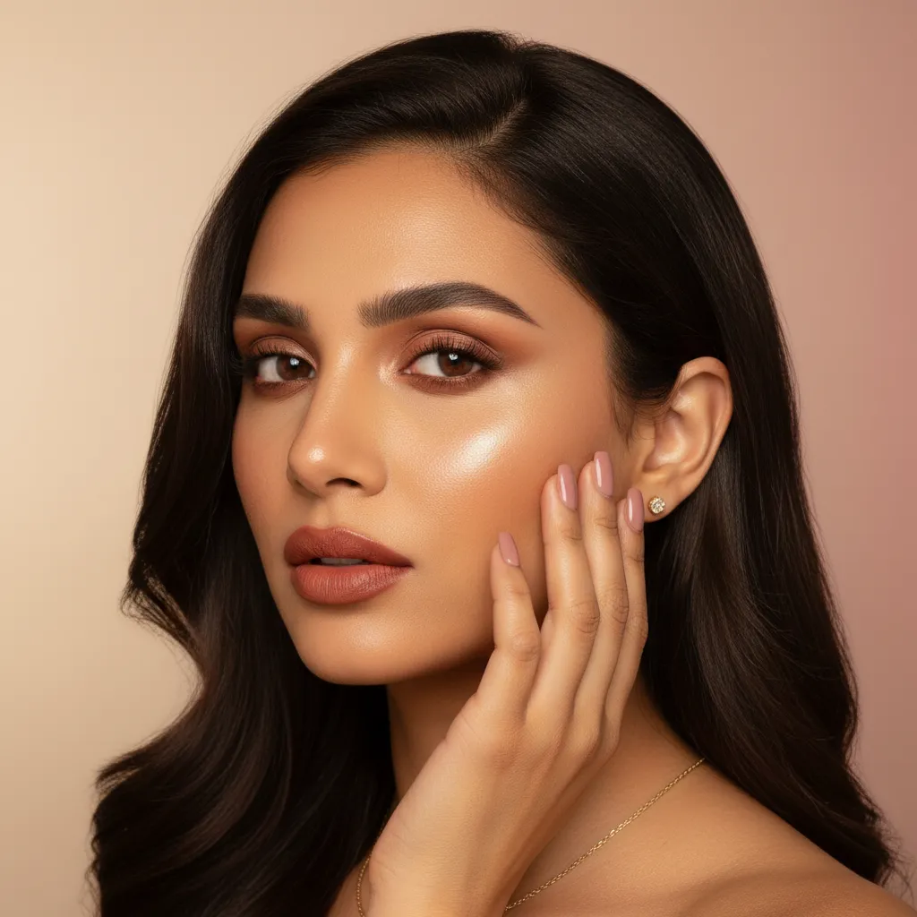 Professional beauty model showcasing PT Salon styling